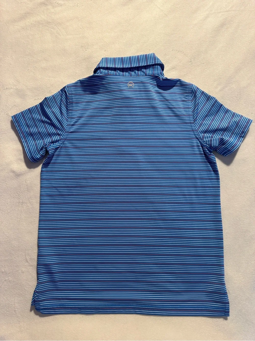 Vineyard Vines Blue Striped Button-Down Polo for Kids, size 8-10